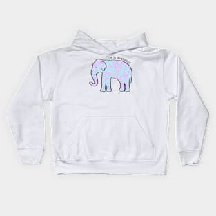 "Wild and Free" Pastel Lace Elephant Kids Hoodie